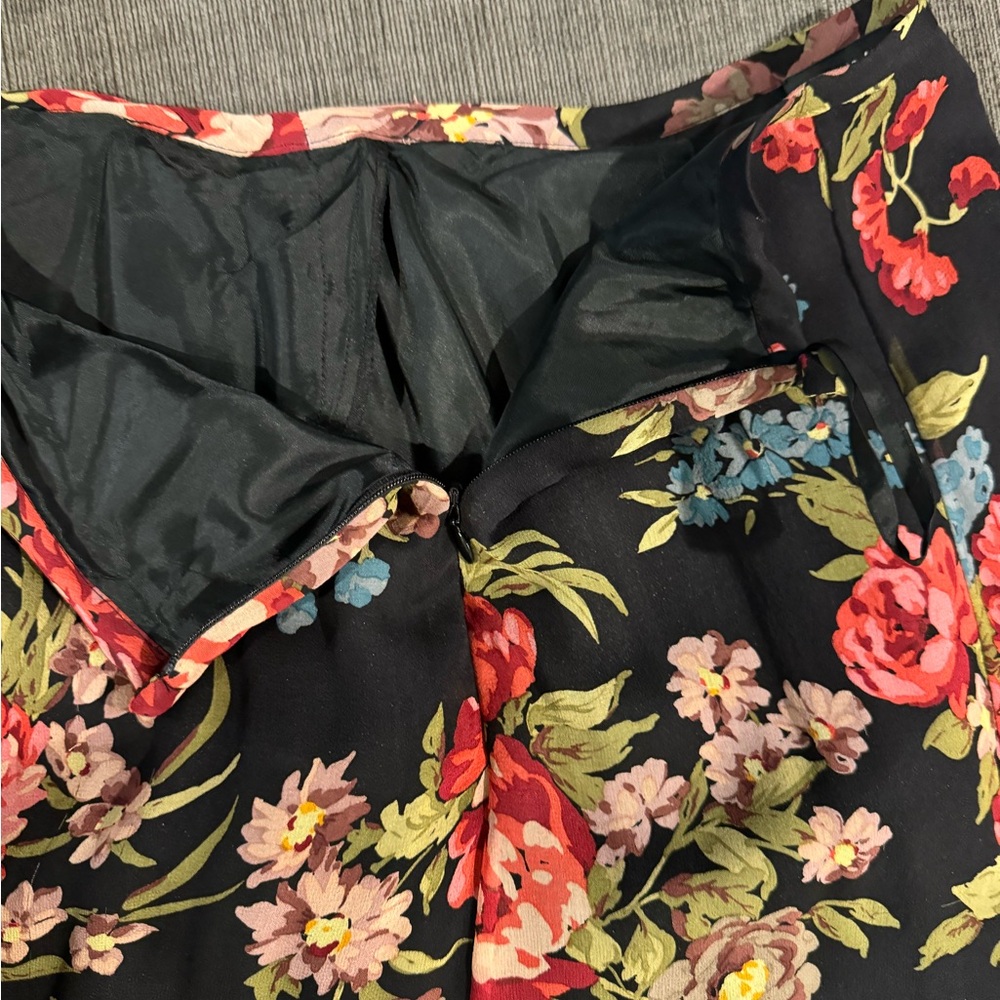 Rickie Freeman for Teri Jon Women’s black floral print skirt size 12 - Picture 7 of 12